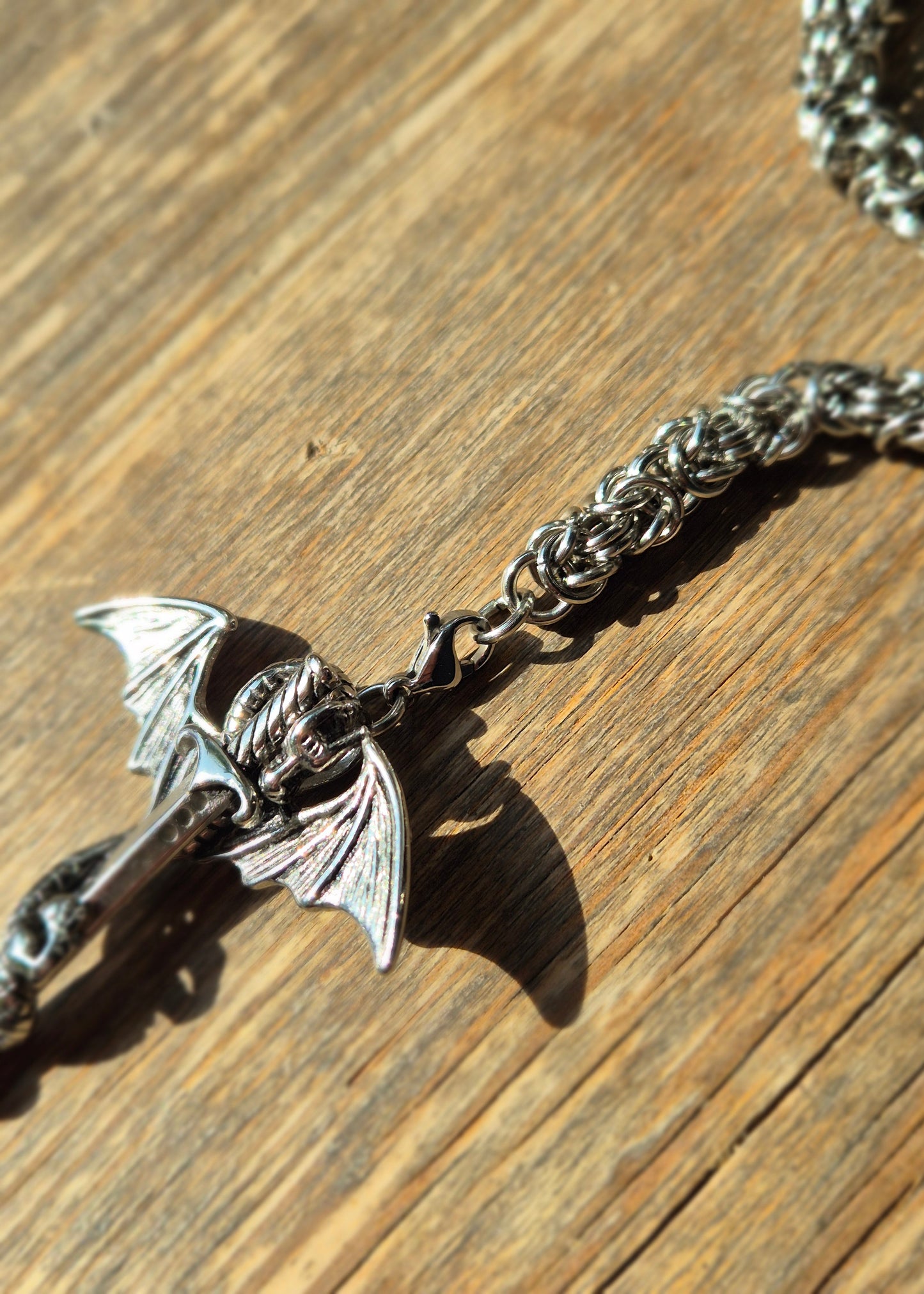 DRAGO naszyjnik chainmail ze smokiem