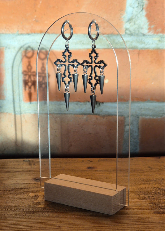 SPIKED CROSS kolczyki